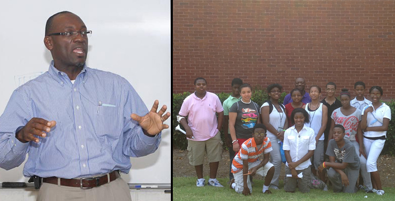 Left: Dr. Rockward teaches a class. Right: a NuMass class (photos courtesy Dr. Rockward and Progressive Images